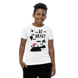 Kid's Doodles T-Shirt - The Brave - Zebra High Contrast Apparel and Clothing for Parents and Kids