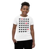 Kid's Doodles T-Shirt - The Cats - Zebra High Contrast Apparel and Clothing for Parents and Kids