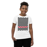 Kid's Geometric T-Shirt - The Waves - Zebra High Contrast Apparel and Clothing for Parents and Kids