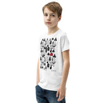 Kid's Doodles T-Shirt - The Mushroom Forest - Zebra High Contrast Apparel and Clothing for Parents and Kids