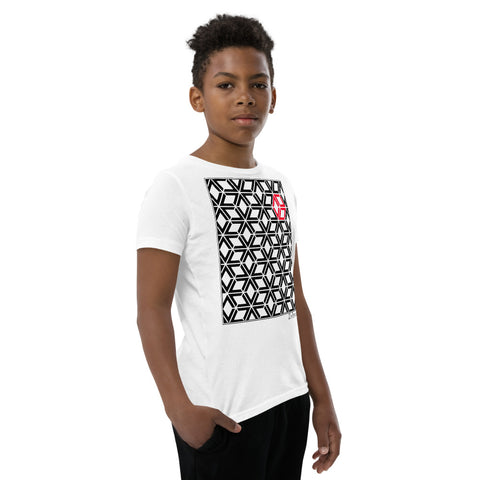 Kid's Geometric T-Shirt - The Hidden Cube - Zebra High Contrast Apparel and Clothing for Parents and Kids